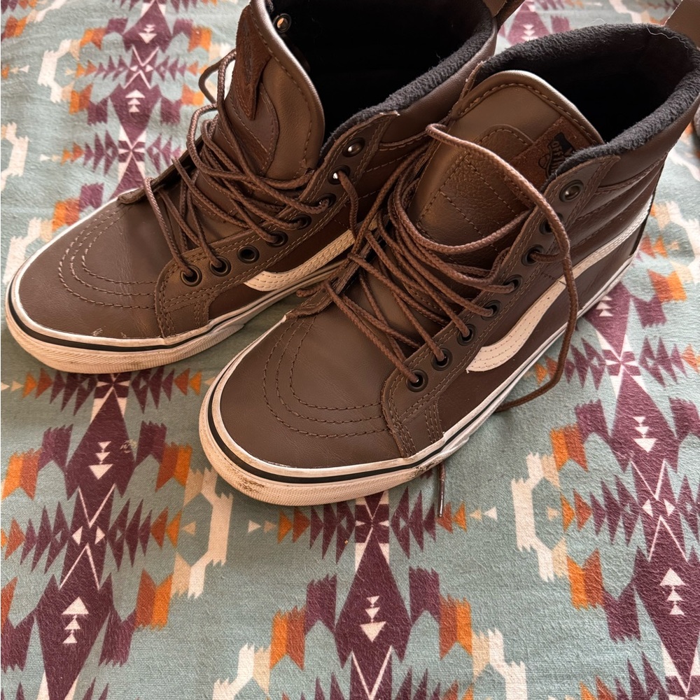 Vans high tops brown leather